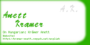 anett kramer business card