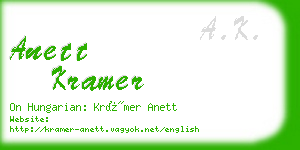 anett kramer business card